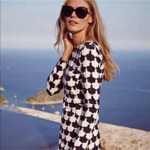 Boden Monochrome Patterned Mini Dress